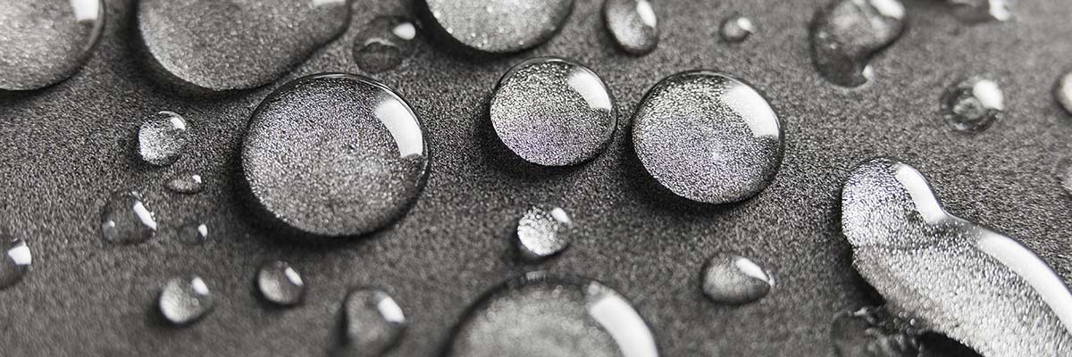 Water droplets on concrete